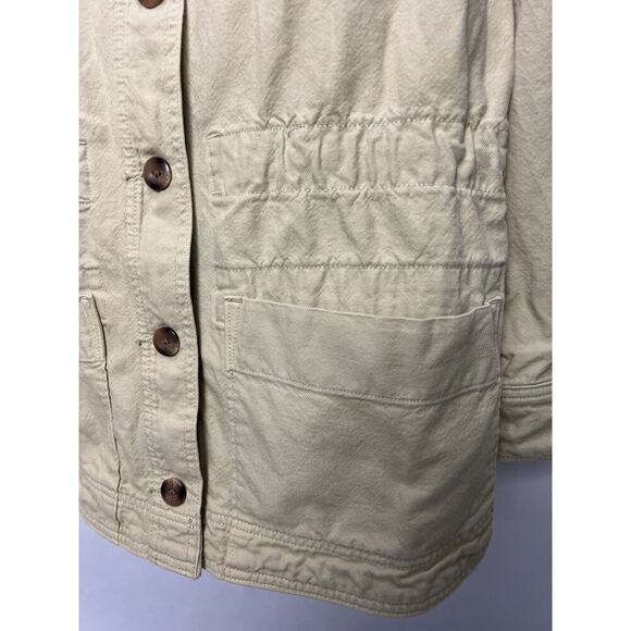 Everlane Canvas Jacket Cinchable Chore Coat Small S Women’s Utility Beige Tan - Picture 3 of 8